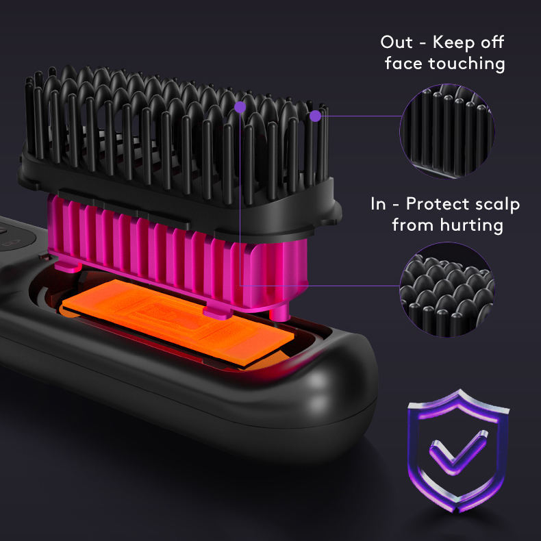 2-in-1 Wireless Hair Straightener Comb – Portable & Fast Heating